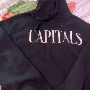 Black and White Stylish Jacket with Capitals Embroidery